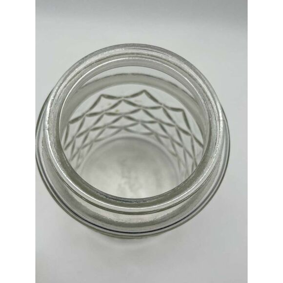 Vintage 1984 Mr. Peanut Quilted Clear Glass Canister Planters Jar with Lid - Picture 5 of 5